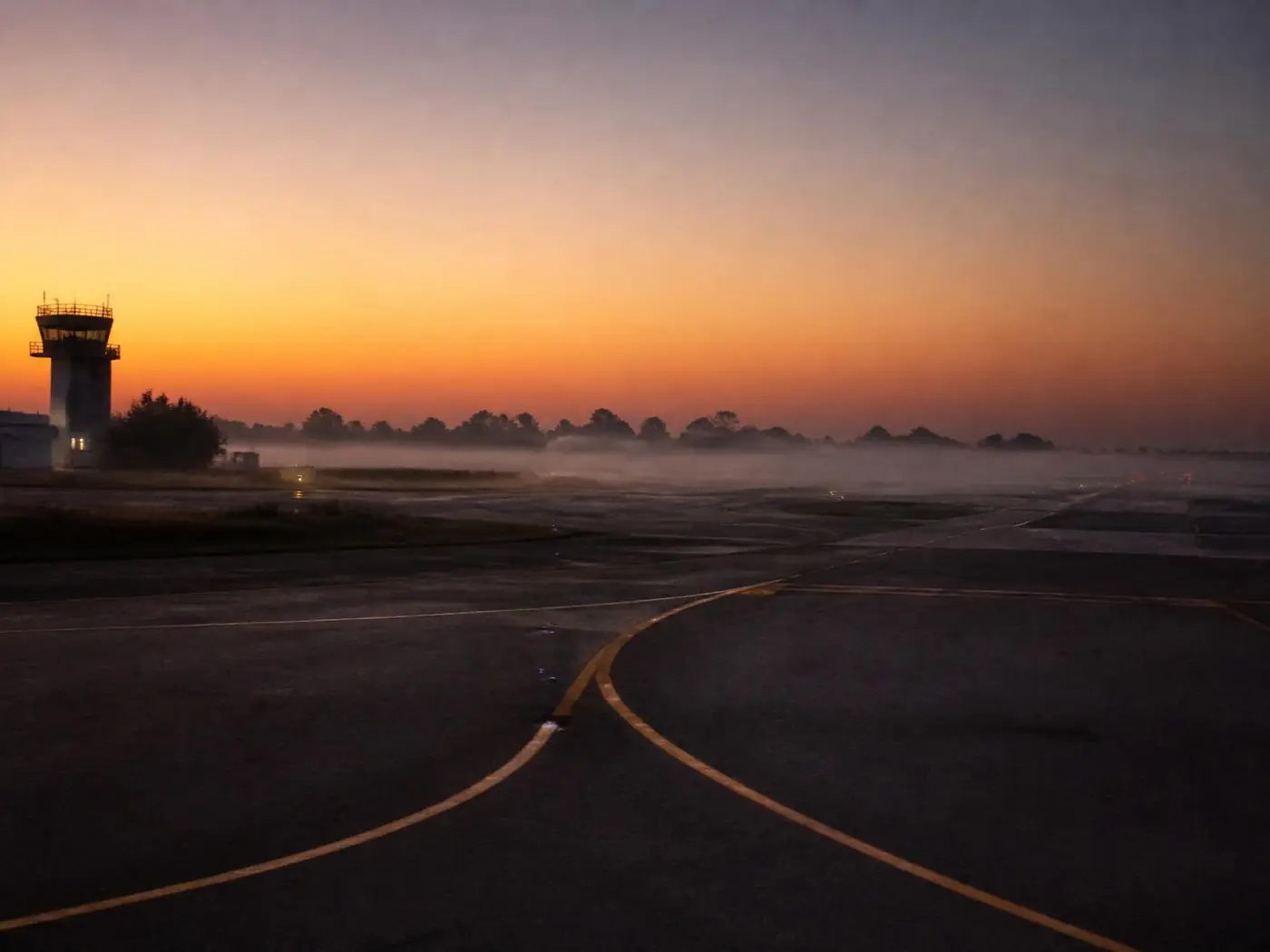 Runway boundaries and taxiway approaches.